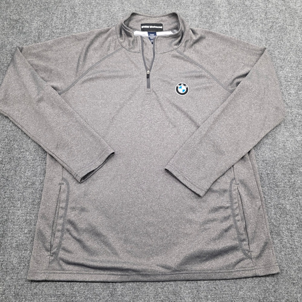 BMW Motorrad Womens XL Gray 1/4 Zip Pullover Jacket DG440W Long Sleeve Logo